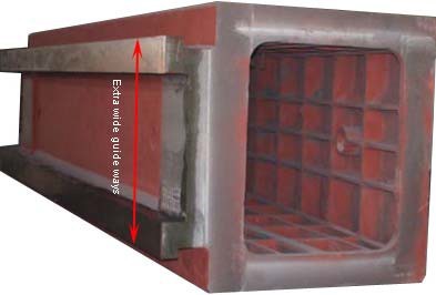IRONMAC IH-110  Колонна  Колонна с частыми ребрами жесткости изготовлена из высококачественного чугуна, что повышает устойчивость к скручиванию и гарантирует стабильную производительность резки   Широкие направляющие скольжения закалены и имеют бо...